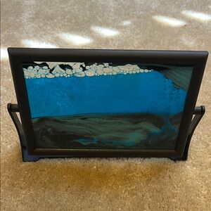 Abstract Blue and Black Framed Art